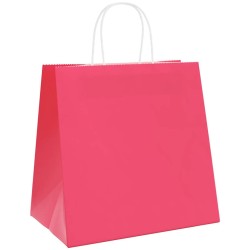 Sacs en papier 50 pcs avec poignées rose 26x17x25 cm 