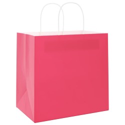 Sacs en papier 50 pcs avec poignées rose 26x17x25 cm 