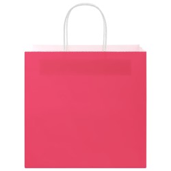 Sacs en papier 50 pcs avec poignées rose 26x17x25 cm 