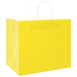 Sacs en papier 50 pcs avec poignées jaune 32x22x28 cm 