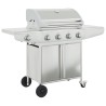 Barbecue à gaz avec 5 brûleurs argenté acier inoxydable 
