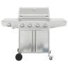 Barbecue à gaz avec 5 brûleurs argenté acier inoxydable 