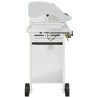 Barbecue à gaz avec 5 brûleurs argenté acier inoxydable 