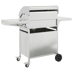 Barbecue à gaz avec 5 brûleurs argenté acier inoxydable 