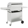 Barbecue à gaz avec 5 brûleurs argenté acier inoxydable 