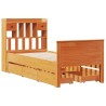 Lit bibliothèque sans matelas cire marron 100x200 cm pin massif 