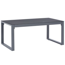Salon de jardin 3 pcs et coussins Aluminium Noir 