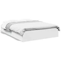 Cadre de lit avec tiroirs sans matelas blanc 120x200 cm 