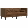 Canapé Chesterfield avec traversins 2 places similicuir daim 