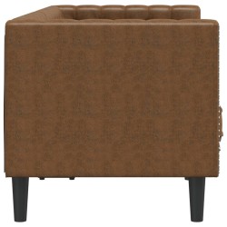 Canapé Chesterfield avec traversins 2 places similicuir daim 