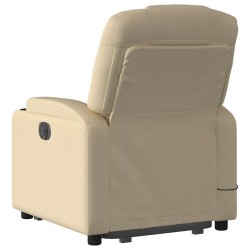 Fauteuil inclinable de massage électrique Crème Tissu 