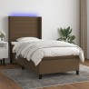 Sommier à lattes de lit matelas LED Marron foncé 90x190cm Tissu 