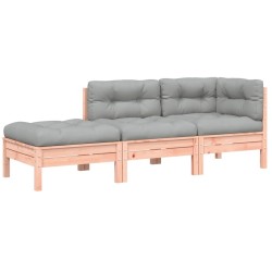 Canapé de jardin avec coussins et repose-pied 2 places 