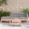 Canapé de jardin avec coussins et repose-pied 2 places 