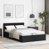 Cadre de lit à rangement hydraulique sans matelas avec LED noir  
