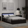 Cadre de lit à rangement hydraulique sans matelas avec LED noir  