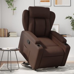 Fauteuil inclinable marron similicuir 