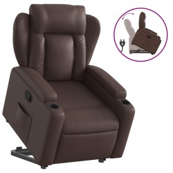 Fauteuil inclinable marron similicuir 