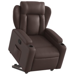 Fauteuil inclinable marron similicuir 