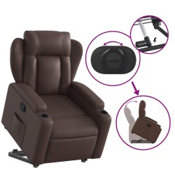 Fauteuil inclinable marron similicuir 