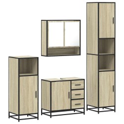 Ensemble de meubles de salle de bain 4 pcs chêne sonoma 