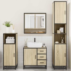 Ensemble de meubles de salle de bain 4 pcs chêne sonoma 