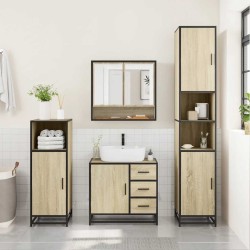 Ensemble de meubles de salle de bain 4 pcs chêne sonoma 
