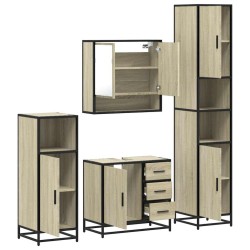 Ensemble de meubles de salle de bain 4 pcs chêne sonoma 