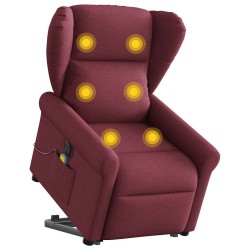 Fauteuil inclinable de massage électrique Rouge bordeaux Tissu 