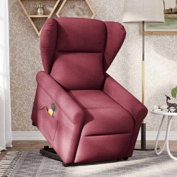 Fauteuil inclinable de massage électrique Rouge bordeaux Tissu 