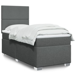 Sommier à lattes de lit avec matelas Gris foncé 80x200 cm Tissu 
