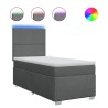Sommier à lattes de lit avec matelas Gris foncé 80x200 cm Tissu 
