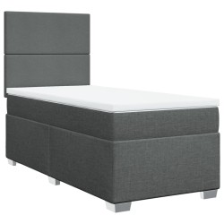 Sommier à lattes de lit avec matelas Gris foncé 80x200 cm Tissu 