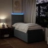 Sommier à lattes de lit avec matelas Gris foncé 80x200 cm Tissu 