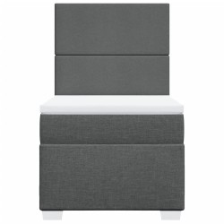 Sommier à lattes de lit avec matelas Gris foncé 80x200 cm Tissu 