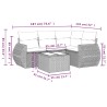 Salon de jardin 5 pcs avec coussins gris résine tressée 