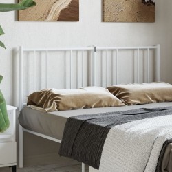 Tête de lit métal blanc 135 cm 
