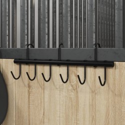 Porte-bride avec 9 crochets tournants noir acier 