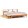 Lit bibliothèque sans matelas cire marron 180x200 cm pin massif 