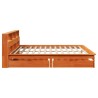 Lit bibliothèque sans matelas cire marron 180x200 cm pin massif 