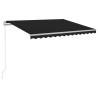 Auvent manuel rétractable avec LED 300x250 cm Anthracite 