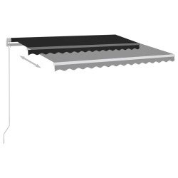 Auvent manuel rétractable avec LED 300x250 cm Anthracite 