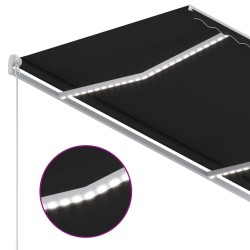 Auvent manuel rétractable avec LED 300x250 cm Anthracite 