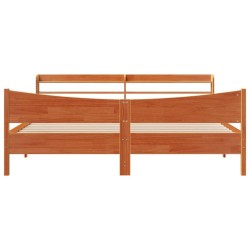 Cadre de lit et tête de lit cire marron 180x200 cm bois de pin 