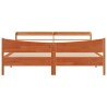 Cadre de lit et tête de lit cire marron 180x200 cm bois de pin 