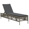 Chaises longues avec coussins lot de 2 gris résine tressée 