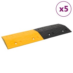 Ralentisseurs 5 pcs Jaune et noir 97x32,5x4 cm Caoutchouc 