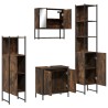 Ensemble de meubles de salle de bain 4 pcs Chêne fumé Bois 