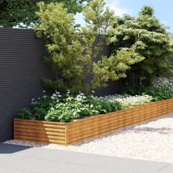 Lit surélevé de jardin 1150x100x36 cm acier corten 