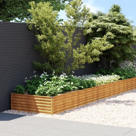 Lit surélevé de jardin 1150x100x36 cm acier corten 